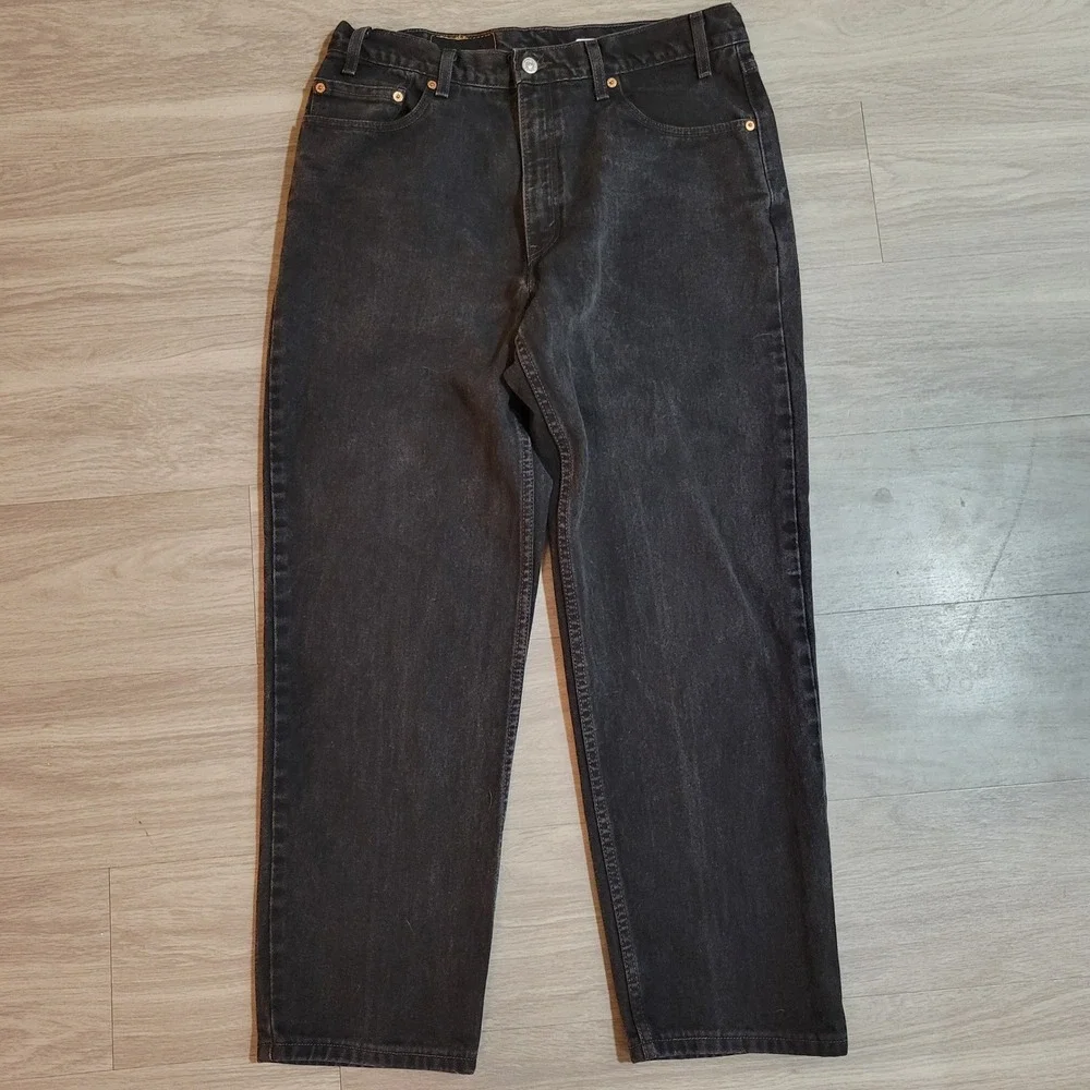 VTG Levis 550 Relaxed Fit Black Jeans Made in USA 2001 34(Tag 36)x30 Tapered Leg